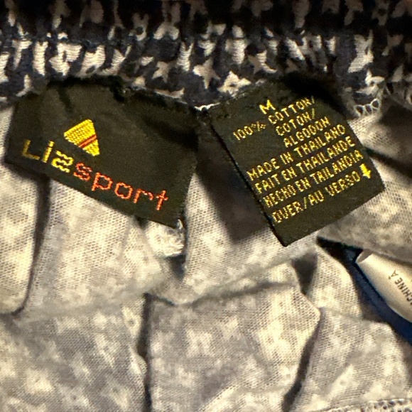 Vintage Wide-Leg Palazzo Pants Liz Sport Women's Medium Blue Floral Hippie Boho - Picture 4 of 6